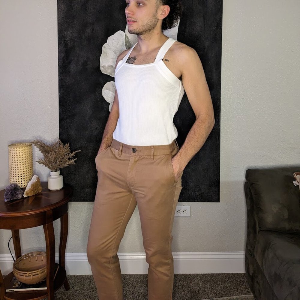 Men's Brown and Tan Trousers
